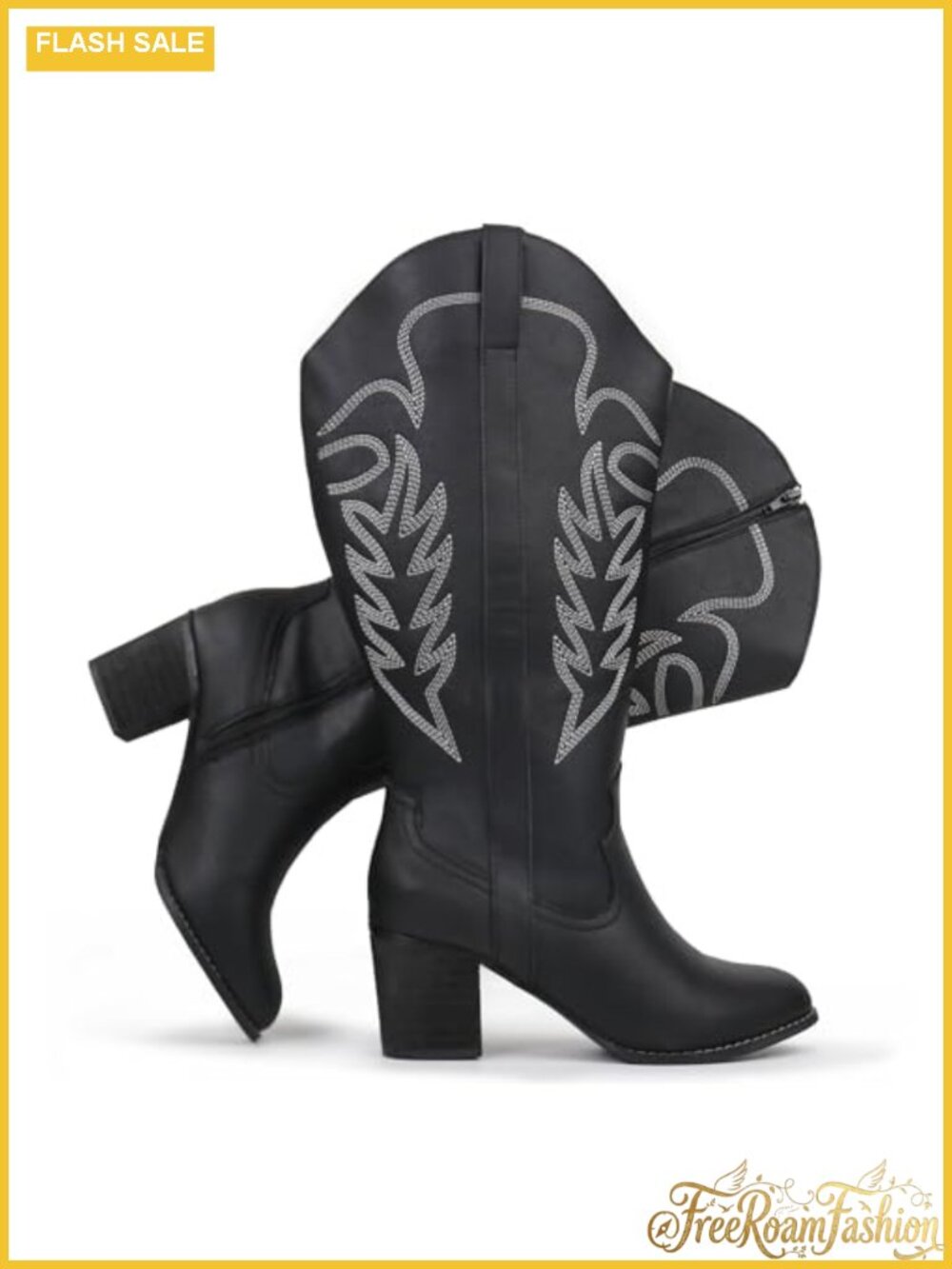 Extra Wide Calf Cowboy Boots Embroidered Western Knee High Boots